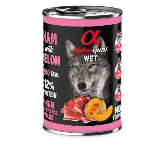Alpha Spirit Can Ham with melon dog 400g Art. Nr. 00960