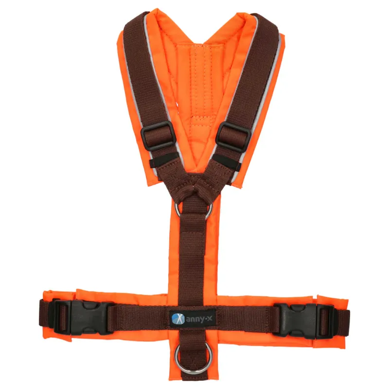 Annyx Reflecterend Y-tuig PROTECT - bruin/neonoranje  Art. Nr. 00968
