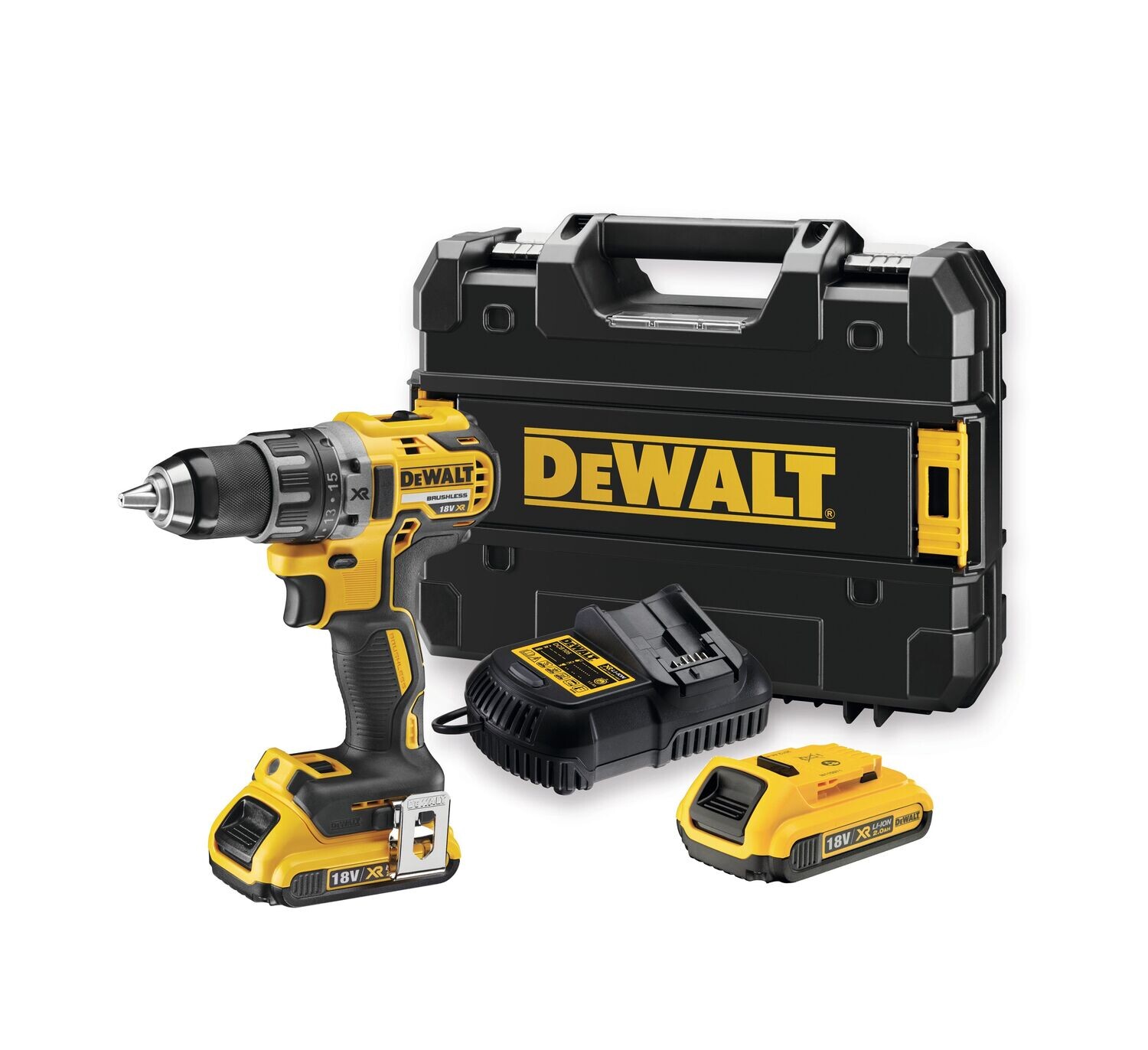 DEWALT 18V XR Kolalaus borvél - 2 X 2Ah Rafhlöður