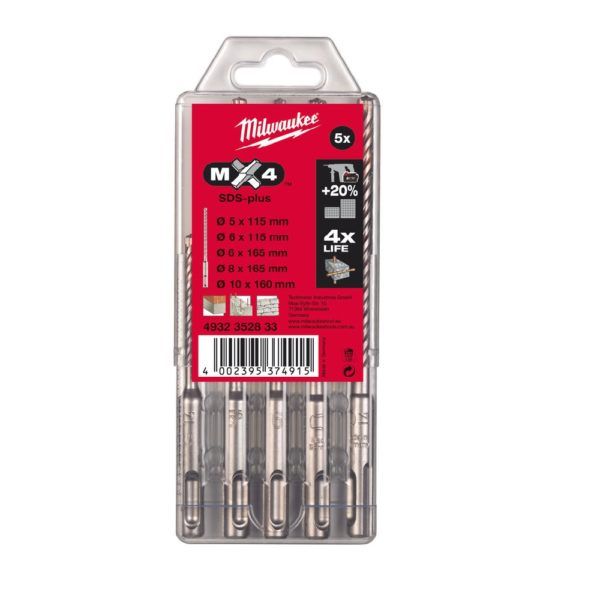 Borasett SDS+ MX4 5stk 5-10mm Borasett SDS+ MX4 5stk 5-10mm