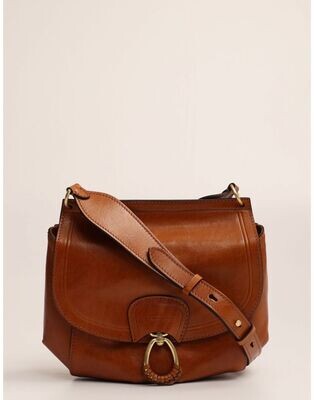 Borsa a tracolla grande con patta The Bridge - Cognac