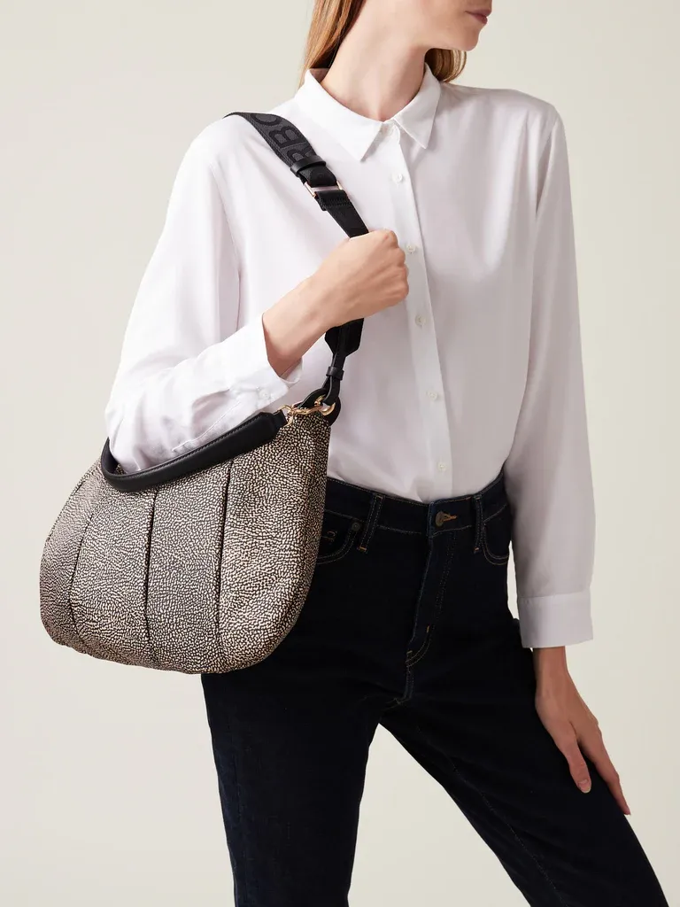 CROISSANT HOBO MEDIUM -NATURAL BLACK