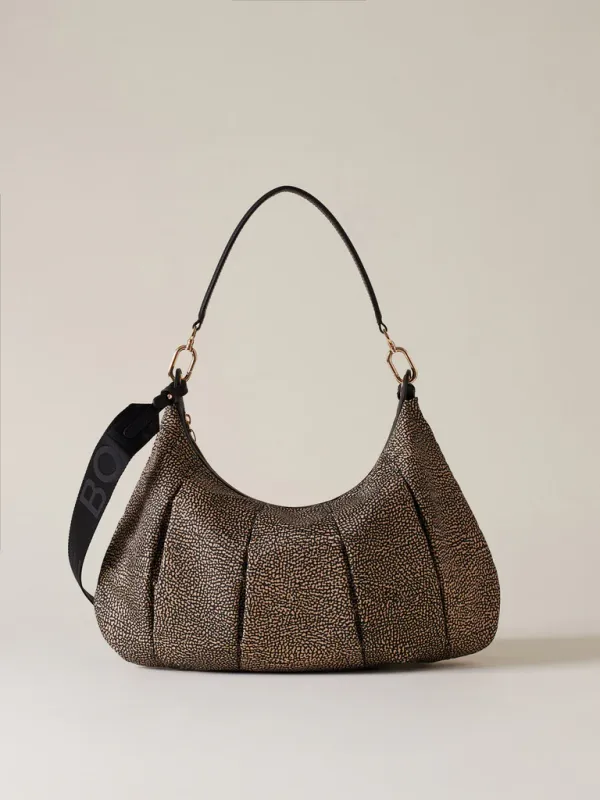 CROISSANT HOBO MEDIUM -NATURAL BLACK