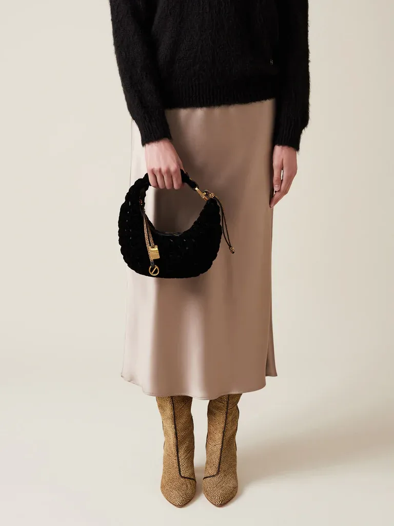 NIDO BORSA HOBO MINI - NERO