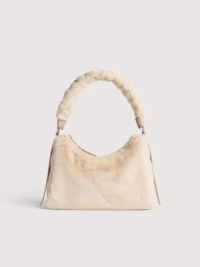 Coccinelle Boheme Synthetic Fur Small - Natural Rosette