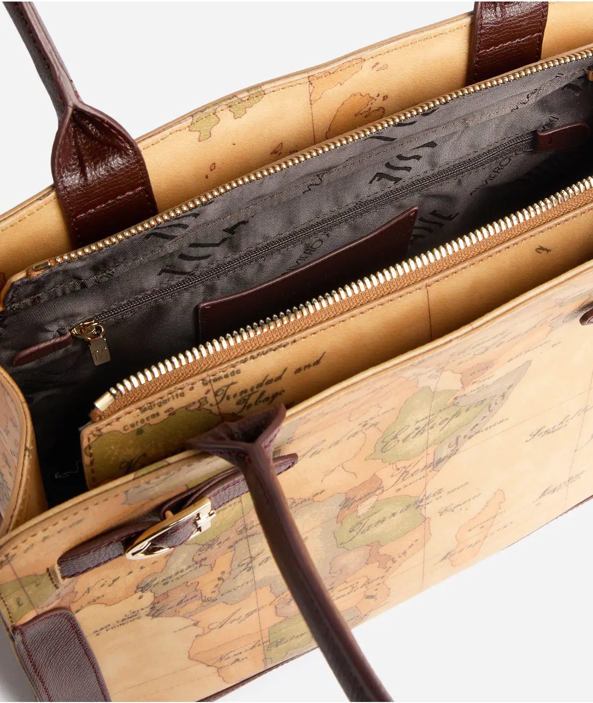 Valley Geo borsa shopping Mogano