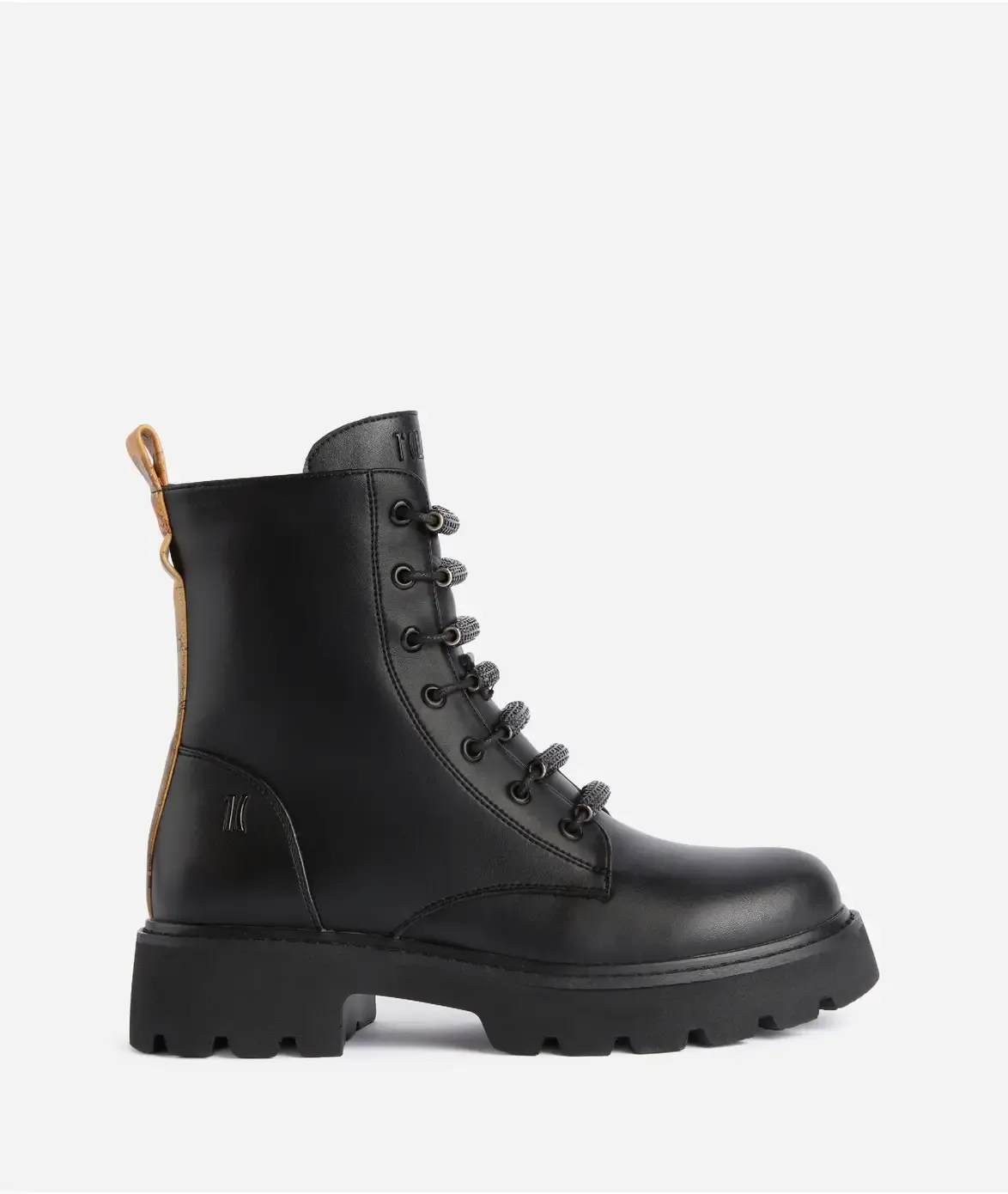 Anfibi in eco nappa con lacci strass - Neri Anfibi in eco nappa con lacci strass - Neri