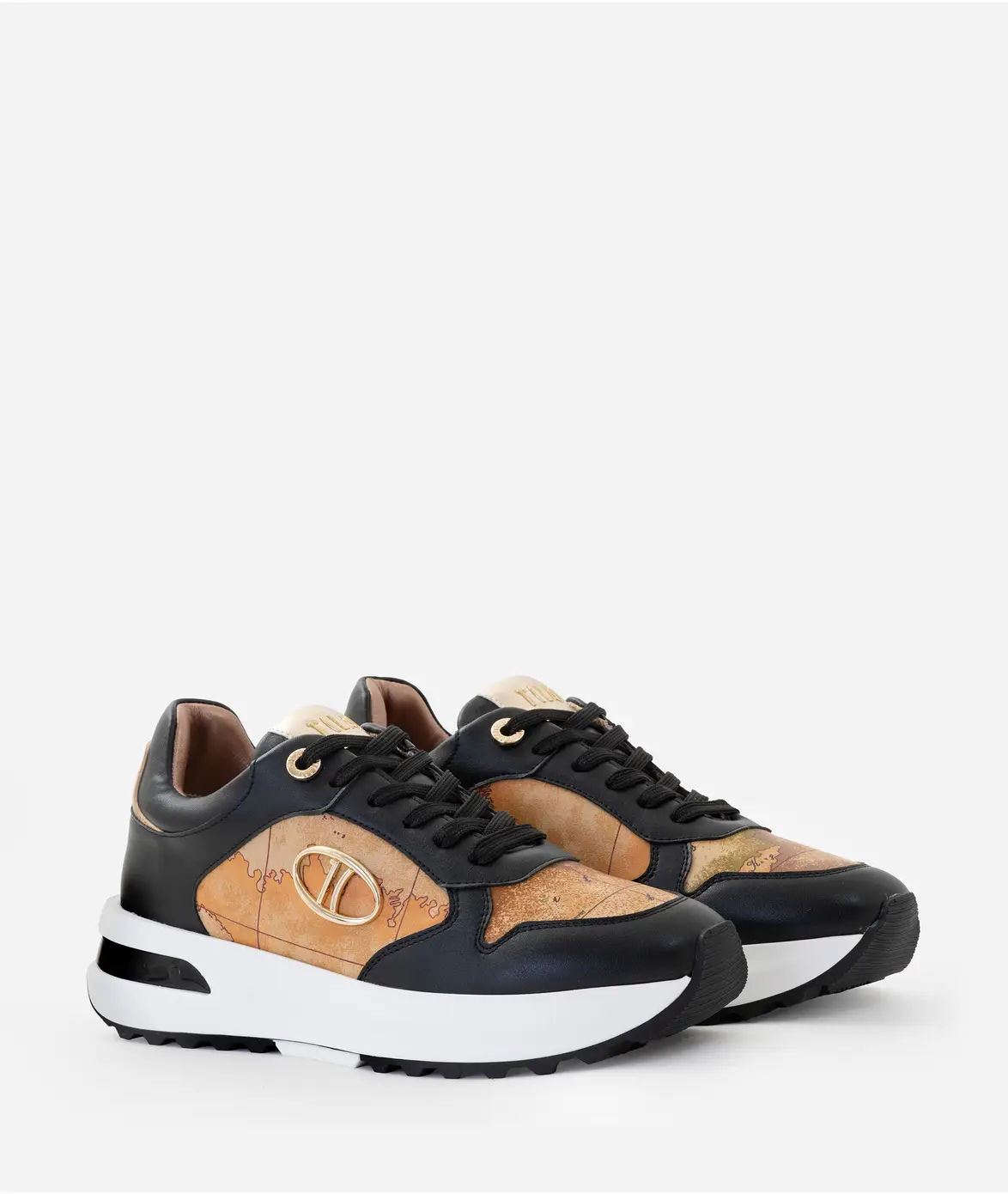 Geo Road Sneakers in eco nappa - Nere