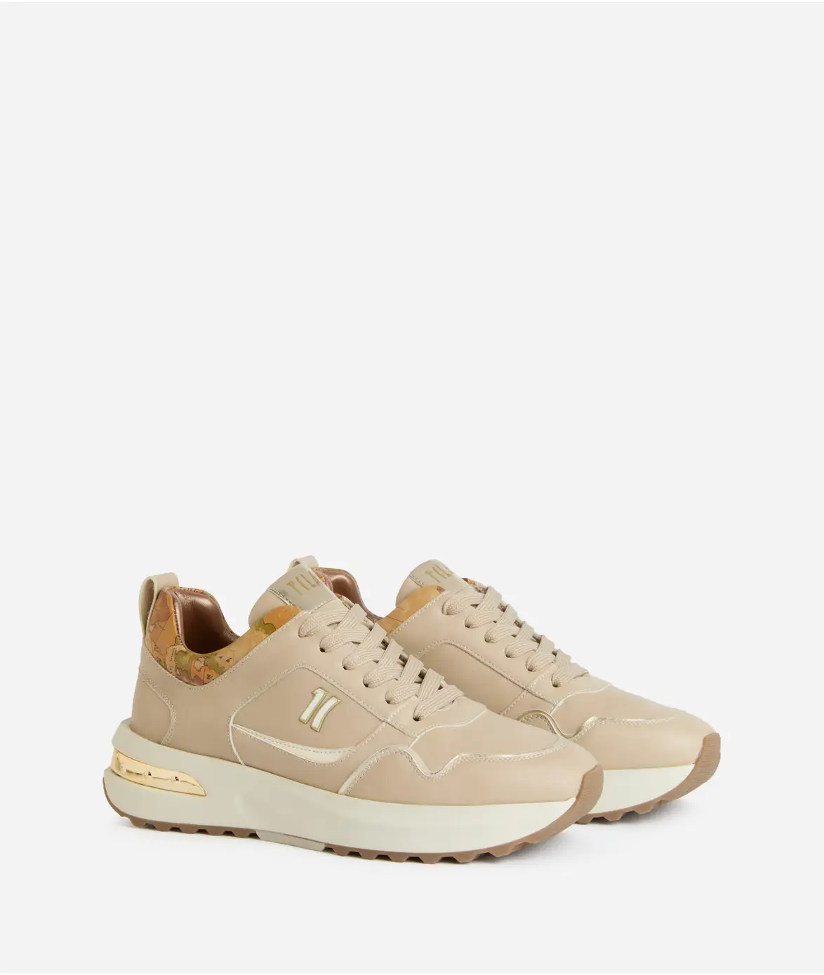 Geo Road sneaker in eco nappa -Beige