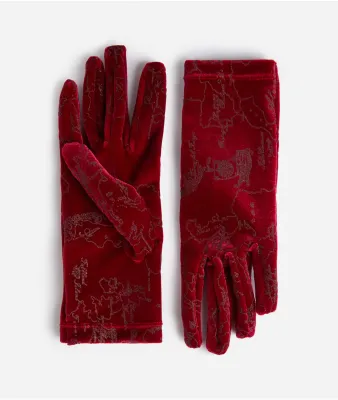 Guanti in velluto Geo - Rossi