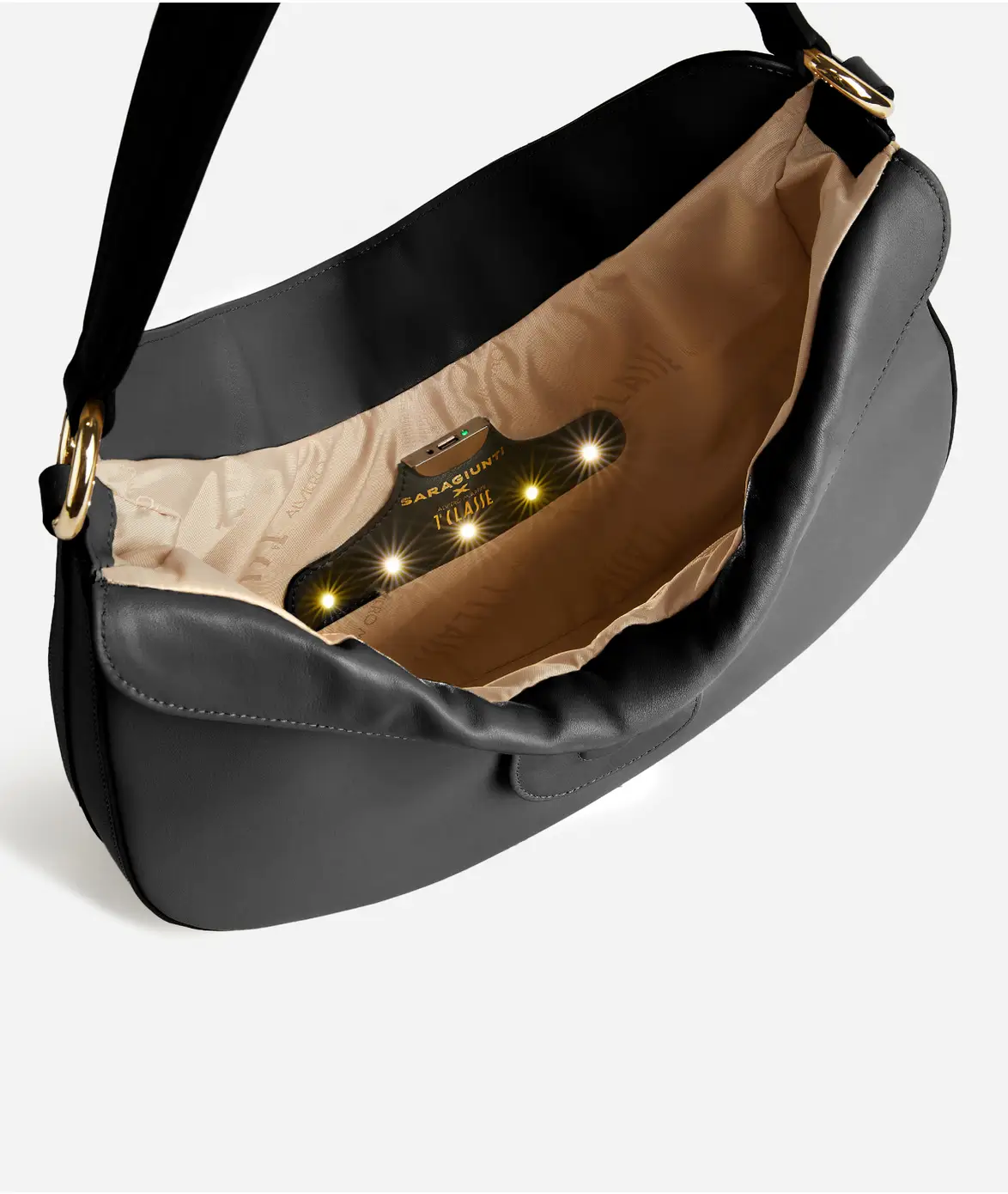 SARA GIUNTI x  1ᴬ Classe sottospalla grande in pelle - Nero