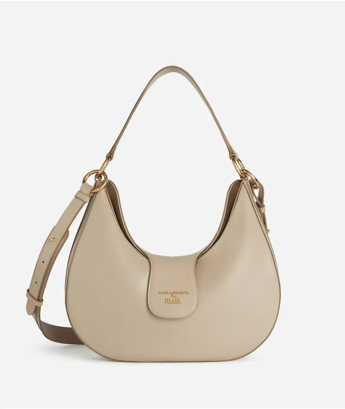 SARA GIUNTI x  1ᴬ Classe sottospalla grande in pelle -Greige