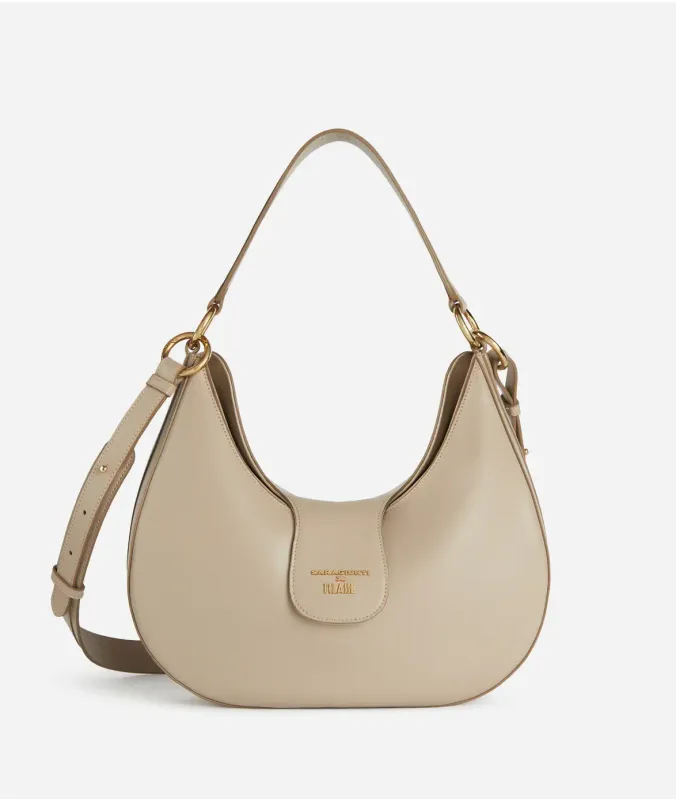 SARA GIUNTI x  1ᴬ Classe sottospalla grande in pelle -Greige