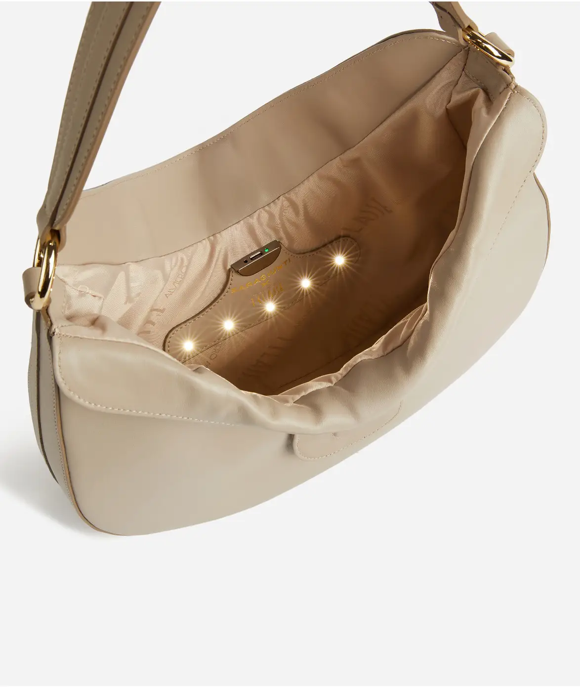 SARA GIUNTI x  1ᴬ Classe sottospalla grande in pelle -Greige