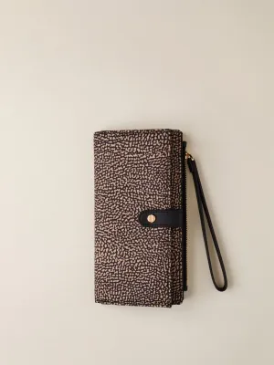 PORTAFOGLIO CLASSICO LARGE DI TESSUTO RICICLATO OP - NATURAL BLACK