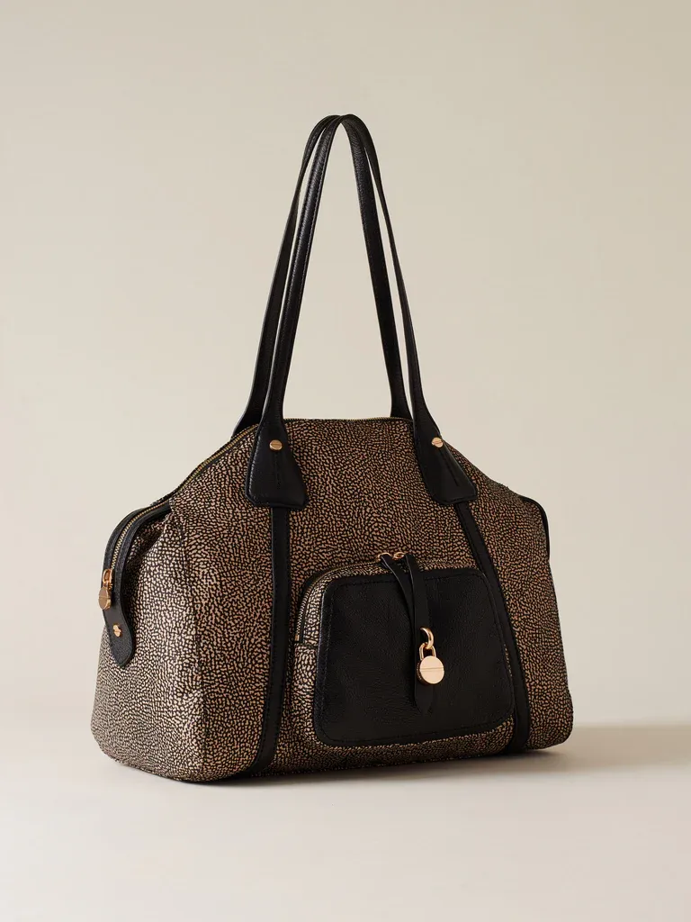 POCHE SHOPPING BAG MEDIUM- NATURALE NERO