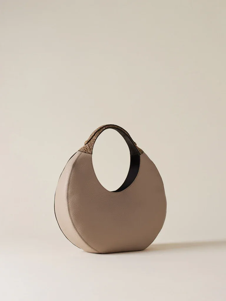 Full Moon Borsa Hobo Medium - Platino Cuoio