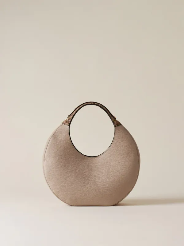 Full Moon Borsa Hobo Medium - Platino Cuoio