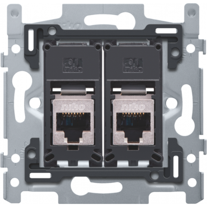NIKO INBOUWRAAM 2 X RJ45 STP CAT6 SCHROEF 170-65267