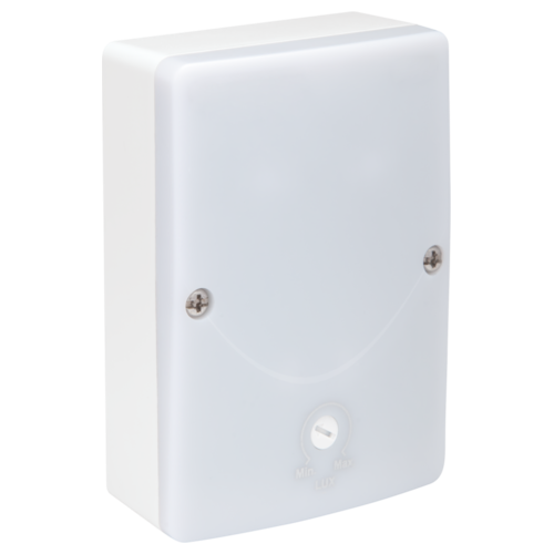 Schemerschakelaar, 230 V, 3 lux – 300 lux, IP54, wit
Referentiecode
350-10033