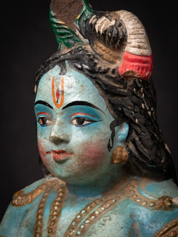 Antiek aardewerk beeld van Krishna als kind
