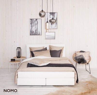 Nomo Kussensloop Double Glamm Cappuccino/White Percale
