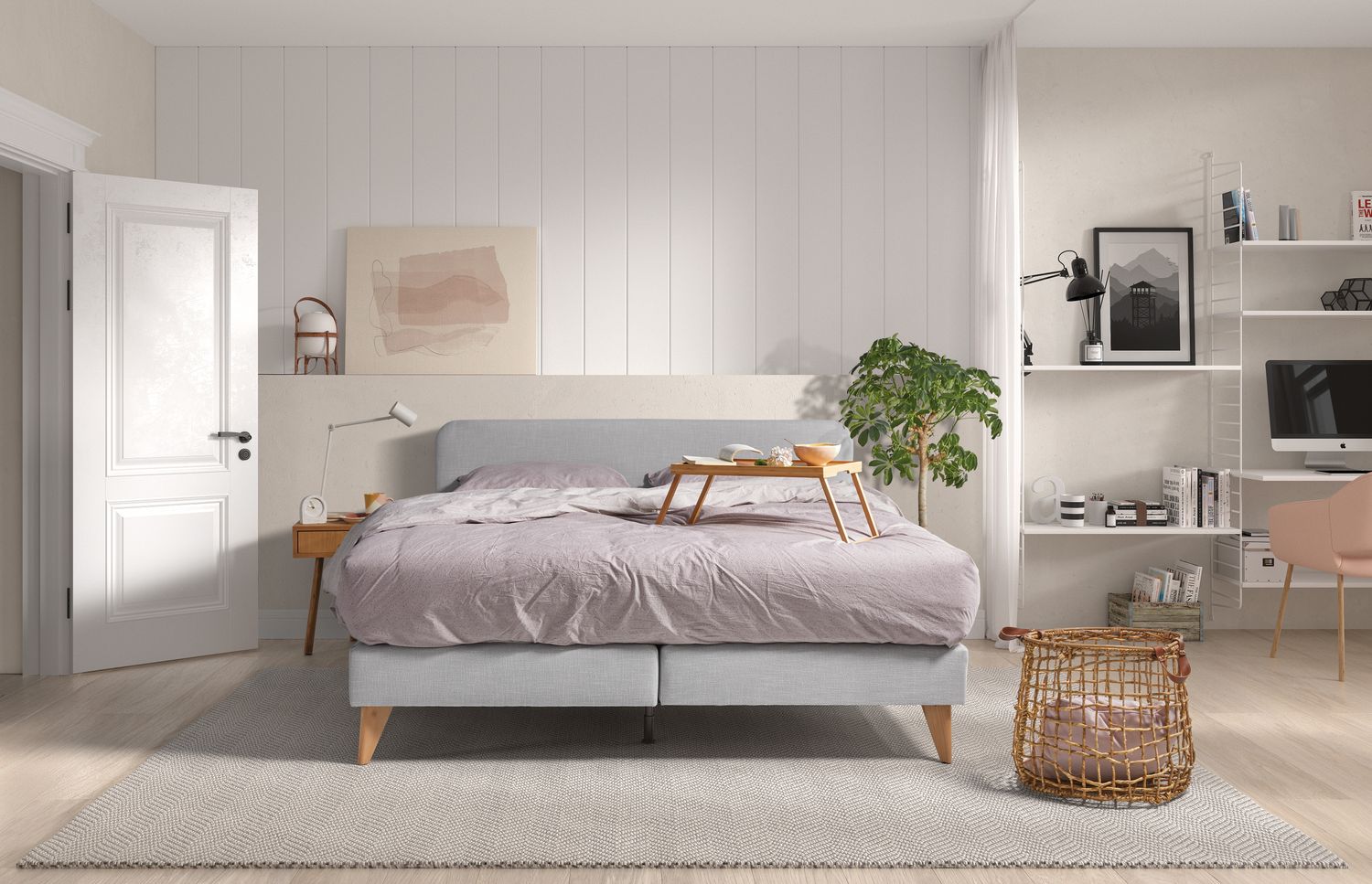Urban Boxspring vlak 2- Persoons, Maat: 140/200