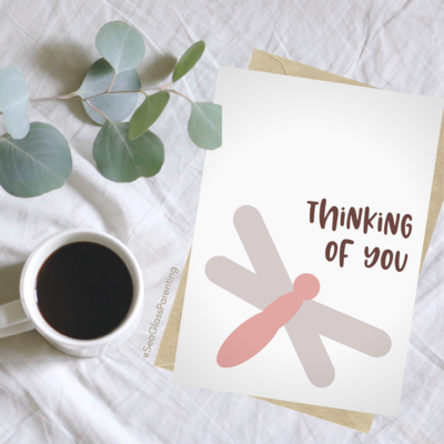 Thinking of you with Dragonfly—Just because card (greeting card)