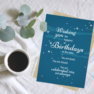 Wishing you the happiest of birthdays in the stars—Baby loss birthday (greeting card)