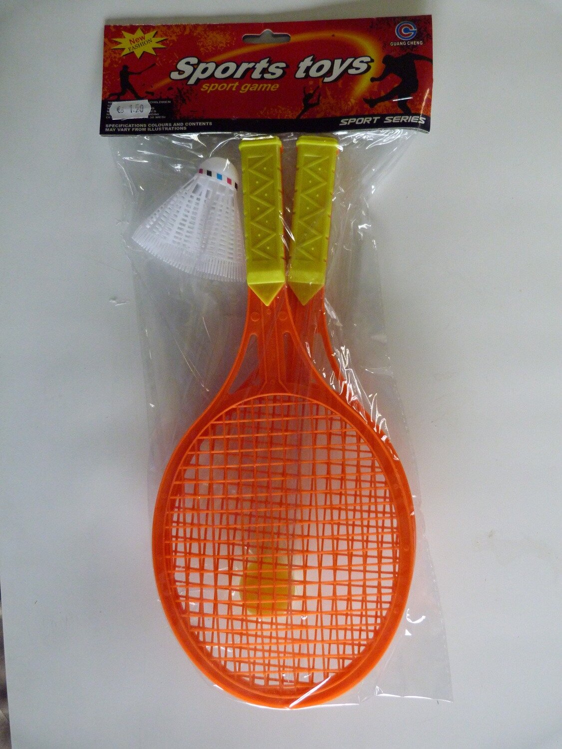 Tennisset bal+ pluim oranje