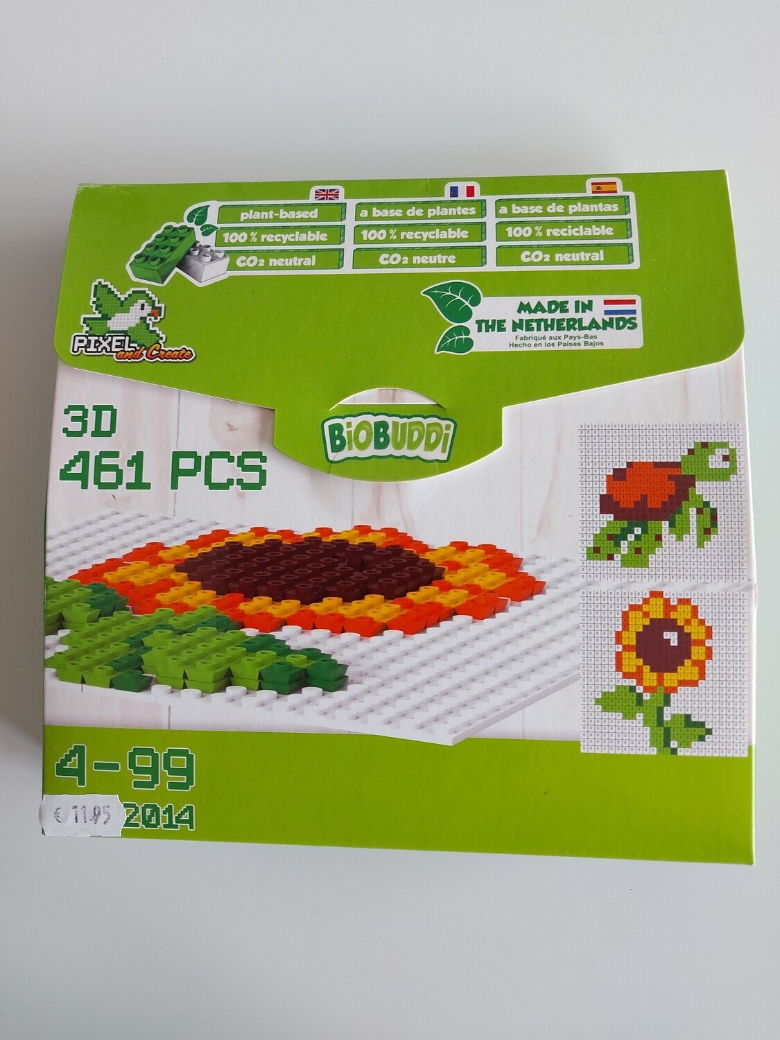 Biobuddi Pixel Art bloem/schildpad