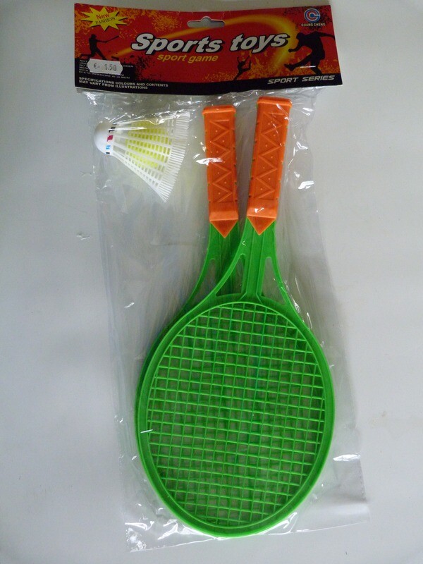 Tennisset bal +pluim groen