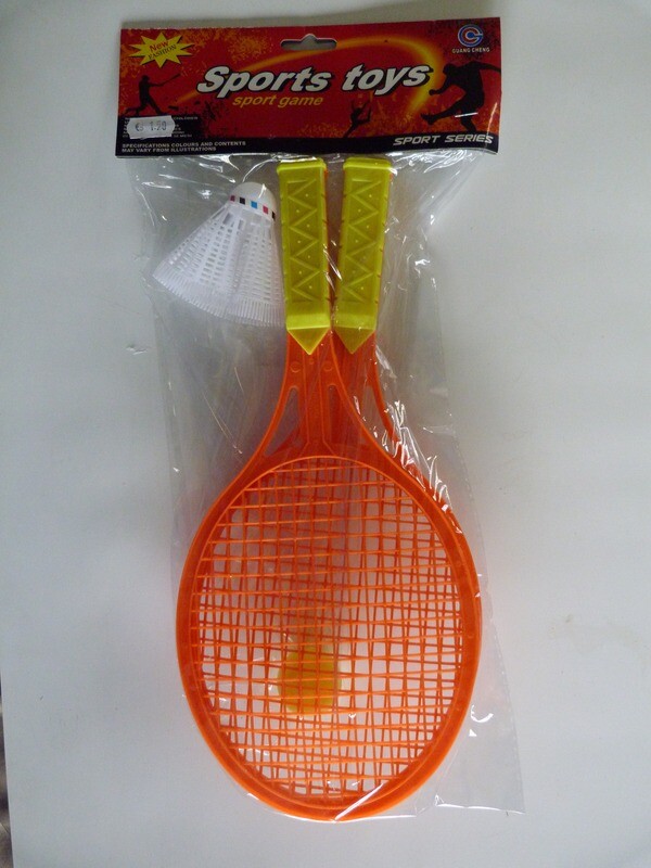 Tennisset bal+ pluim oranje