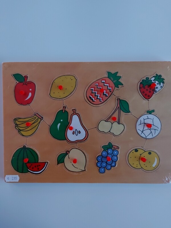 Houten noppenpuzzel fruit