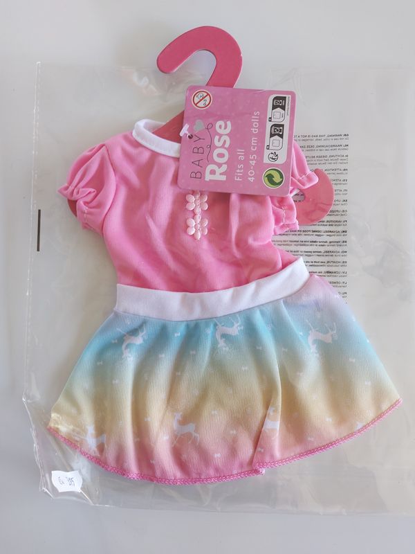 Baby Rose poppenjurk 40- 45 cm
