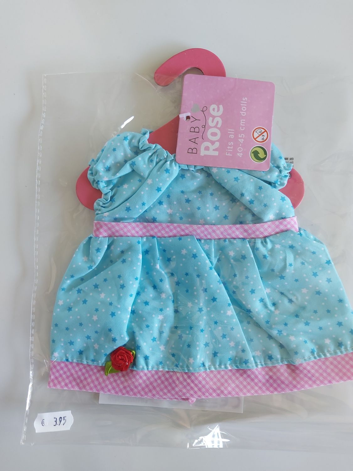 Baby Rose poppenjurk 40- 45cm