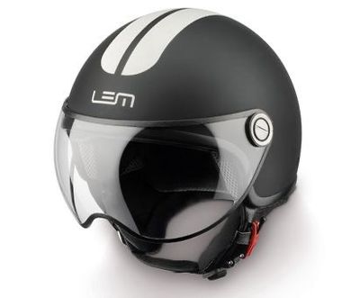 Helm lem demi-jet coolmax roger xs 53/54 Kleur: Mat zwart/Wit.