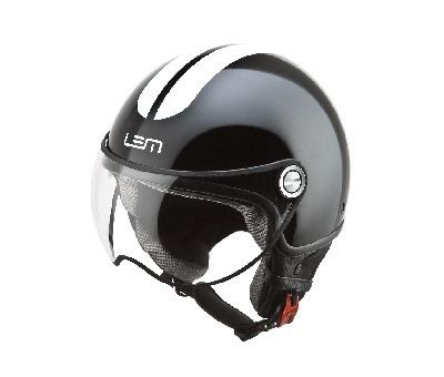 Helm lem demi-jet coolmax glossy roger Maat: xs 53/54 Kleur: Glans zwart/wit