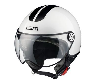 Helm lem demi-jet coolmax glossy roger Maat: xl 61/62 Kleur: wit/zwart