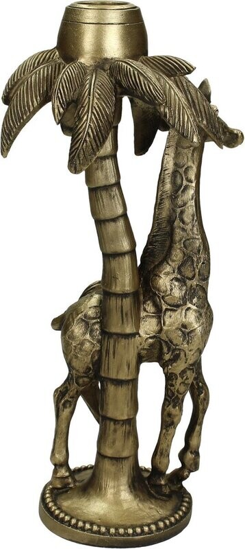 Kandelaar met Giraffe en palmboom 10 x 10 x 24 cm
