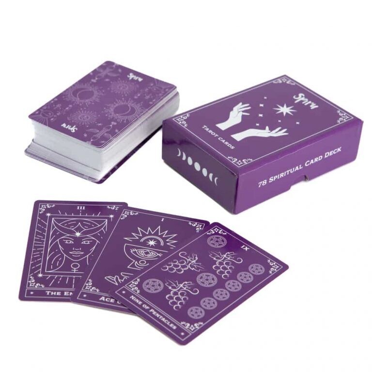 Spiru Tarotkaart Deck – 78 Tarotkaarten inclusief Doosje – Paars
