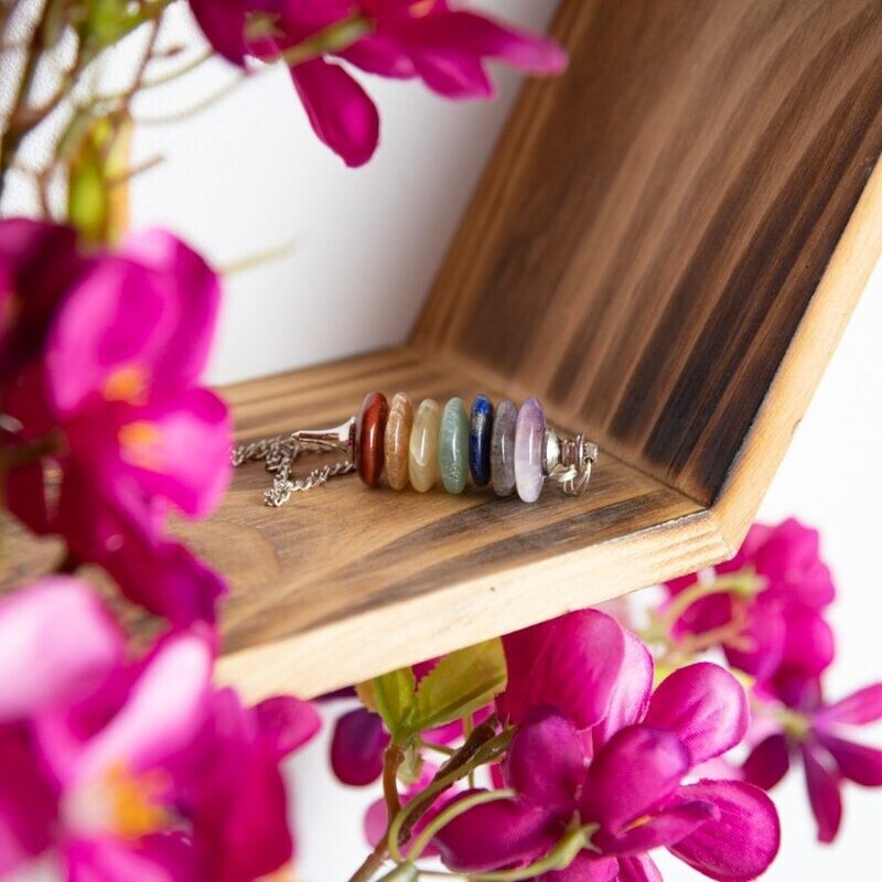 Pendel met Ringen Chakra Edelstenen (55 mm)