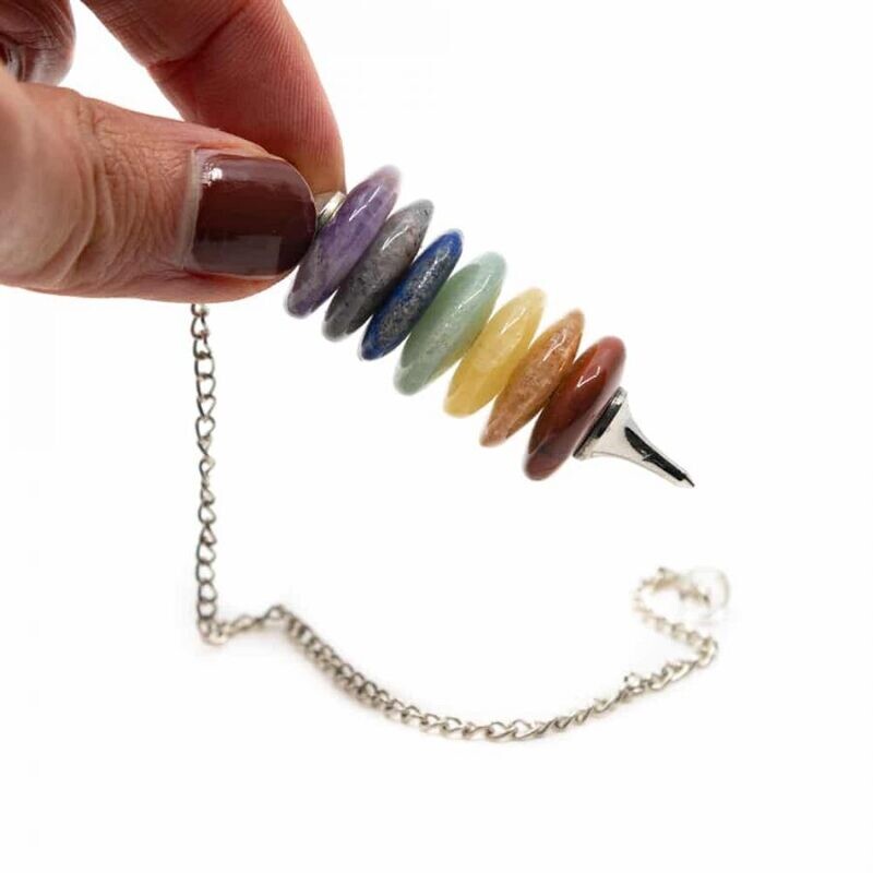 Pendel met Ringen Chakra Edelstenen (55 mm)