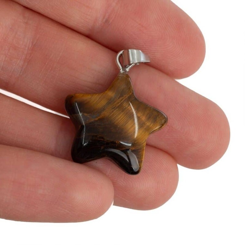 Edelsteen Hanger Ster Tijgeroog (2 cm)