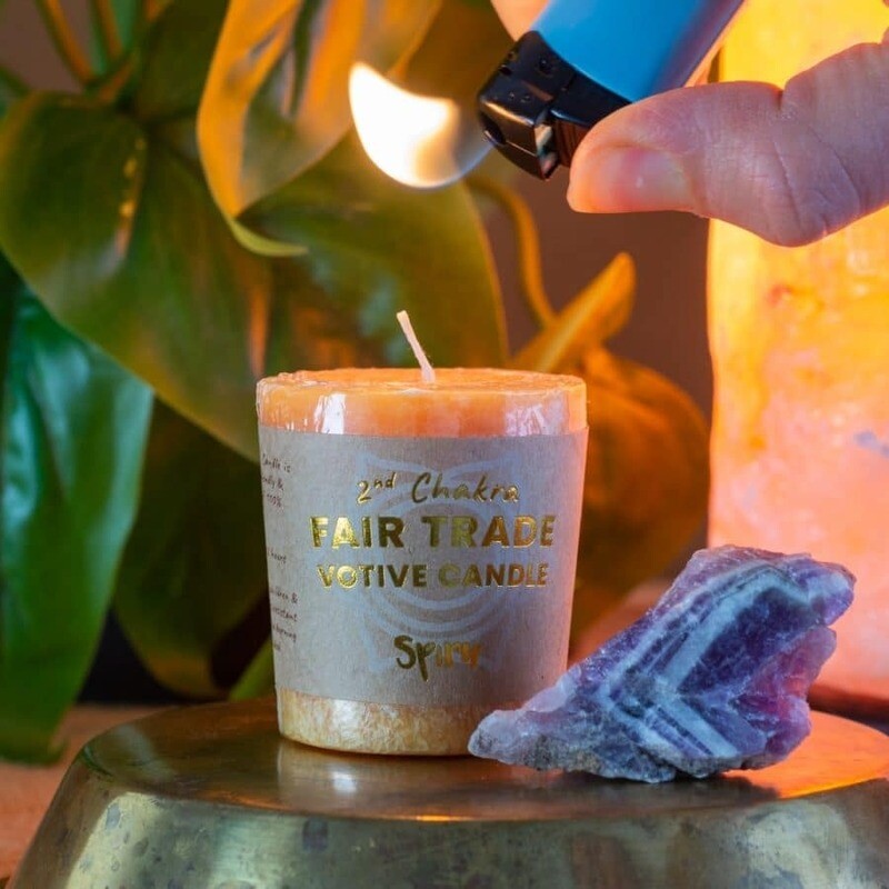 Fair Trade Votief Wens Sacraal Chakra (2e) – Oranje (10 Branduren)