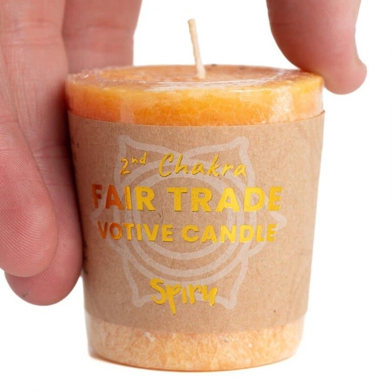 Fair Trade Votief Wens Sacraal Chakra (2e) – Oranje (10 Branduren)