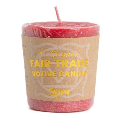 Fair Trade Votief Wens Wortel Chakra (1e) – Rood (10 Branduren)