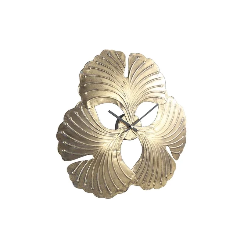 Rosalee Wandklok Ginkgoblad - 45 x 4,5 x 44 cm - Metaal - Goud