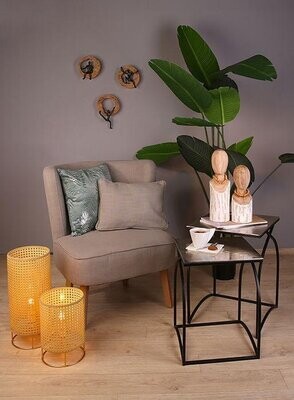Wand Decoratie Figuur Klimmen Mango Hout /Aluminium Zwart Assortiment Van 3 H 28 x B 9 x L 17 cm  (20800)