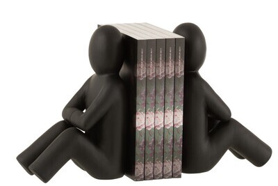 Set 2 Boekensteun P'tit Maurice Poly Zwart H 32,5 x B 9,5 x L 23,5 cm (16015)